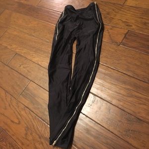 American Apparel Black Nylon zip-up pants (S)